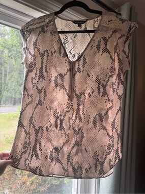 Express Snake-Print V-Neck Blouse
